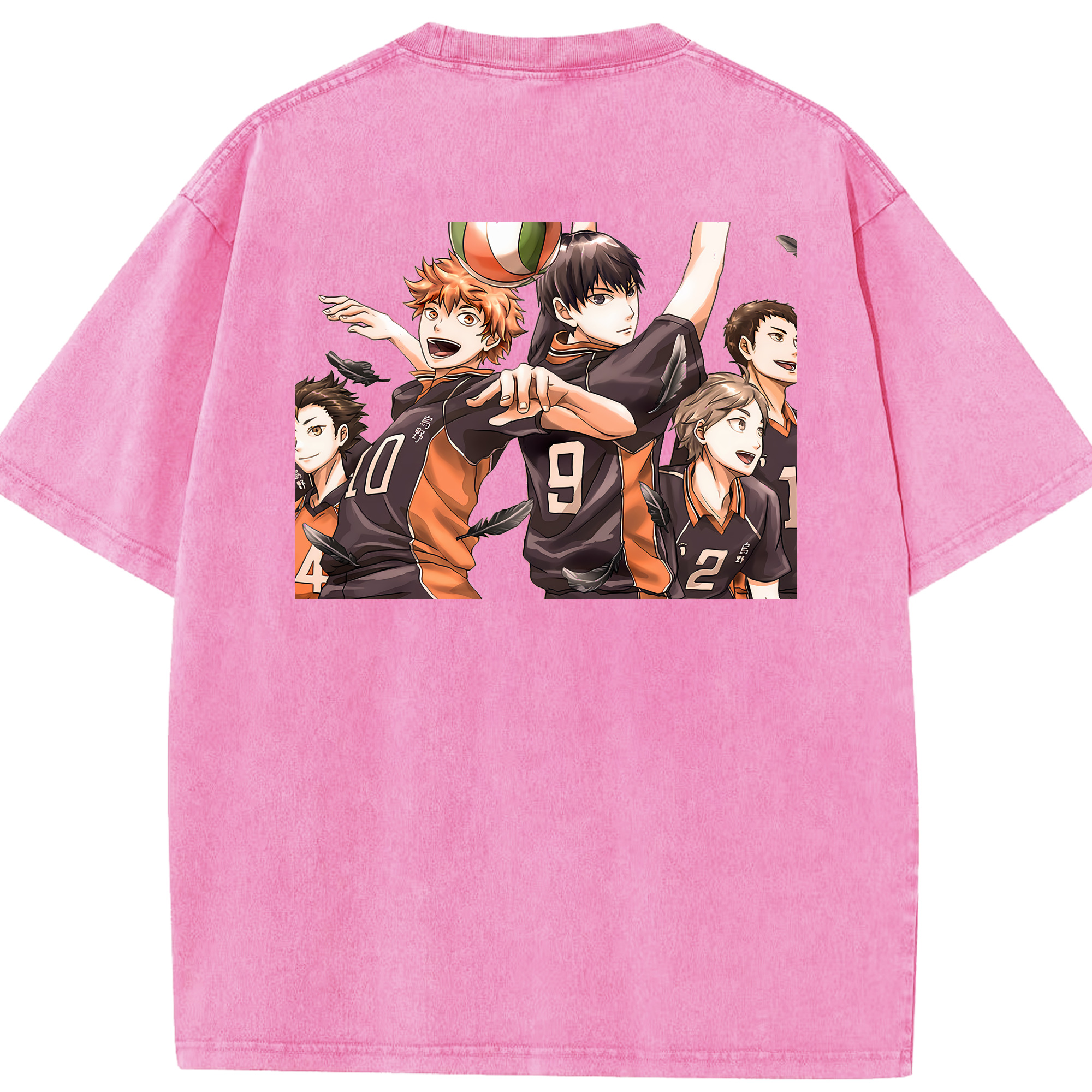 （画像用） ハイキュー!! Haikyu!! 綿100% ヴィンテージ風 半袖Tシャツ（背面プリント）